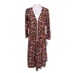 LuLaRoe Sarah Size Small Floral Cardigan Sweater Long Duster